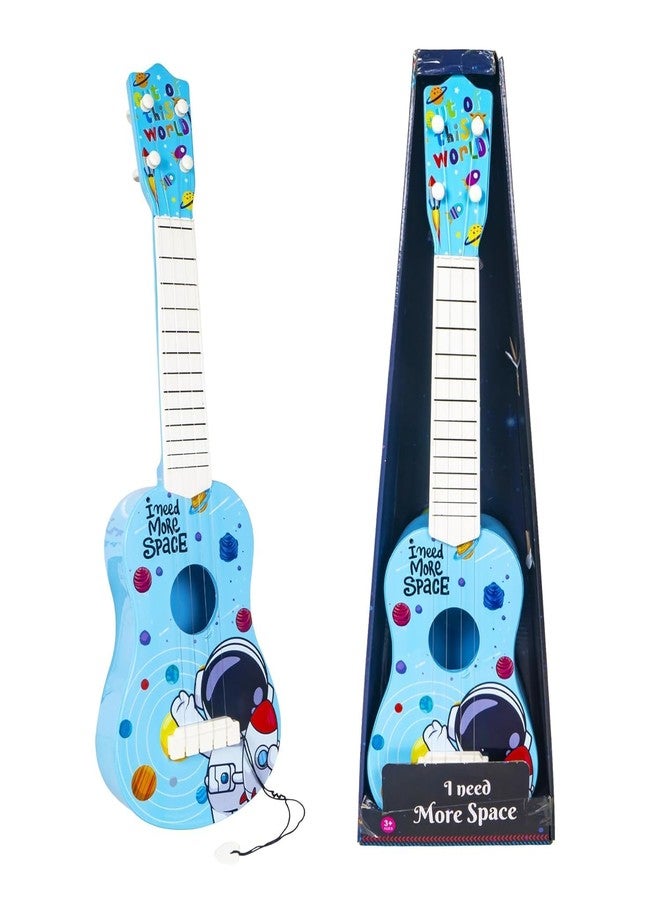 Space Enterprises Space Theme Guitar 4 Strings Acoustic Music Toys for Kids, Educational Toy Guitar for Beginners, Musical Instrument, Learning Musical Toy (Blue) - Image 1